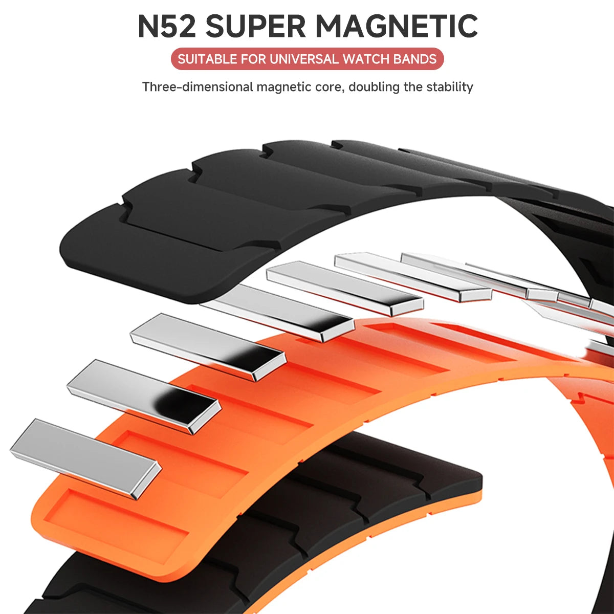 Sport Silicone Band with Magnetic Clasp for Samsung Galaxy Watch 8 / Galaxy Watch 8 Classic