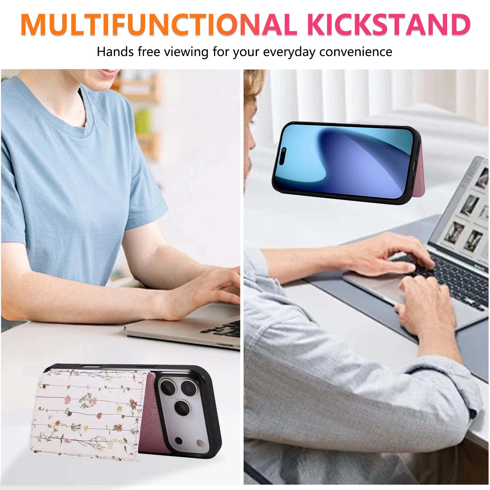 Floral Embossed Leather Wallet Case for iPhone 17 Series