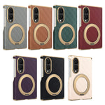 Luxury Textured Magnetic Leather Case with Kickstand for Samsung Galaxy Z Fold 8