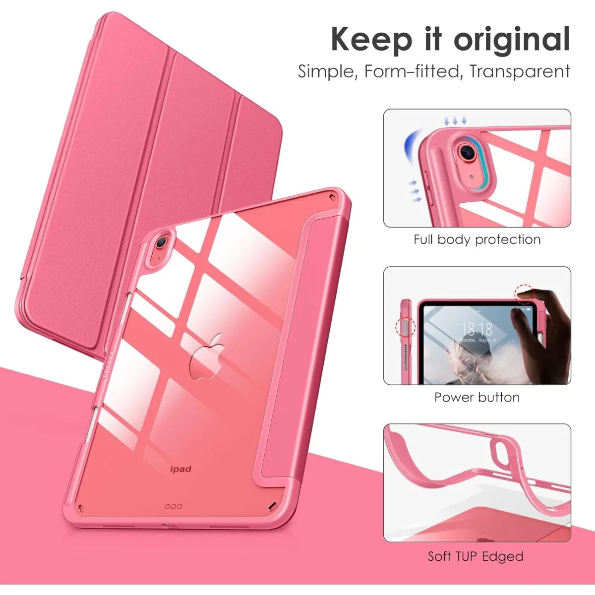 Magnetic Tri-Fold Case with Auto Sleep/Wake for iPad (11th Generation)