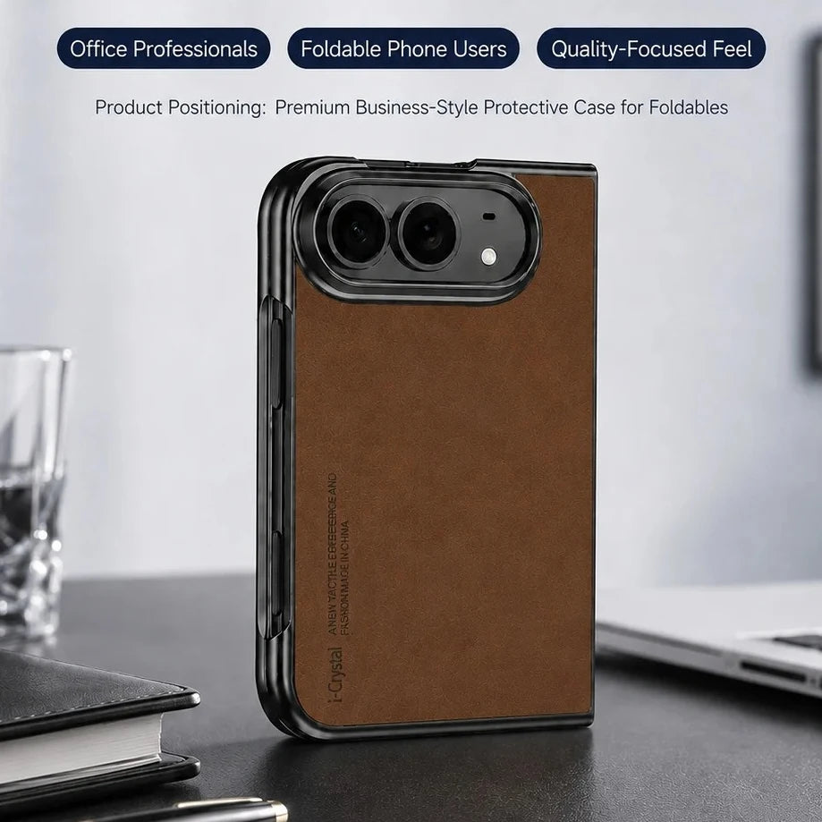 Matte Vegan Leather Case with Camera Protection for iPhone Duo