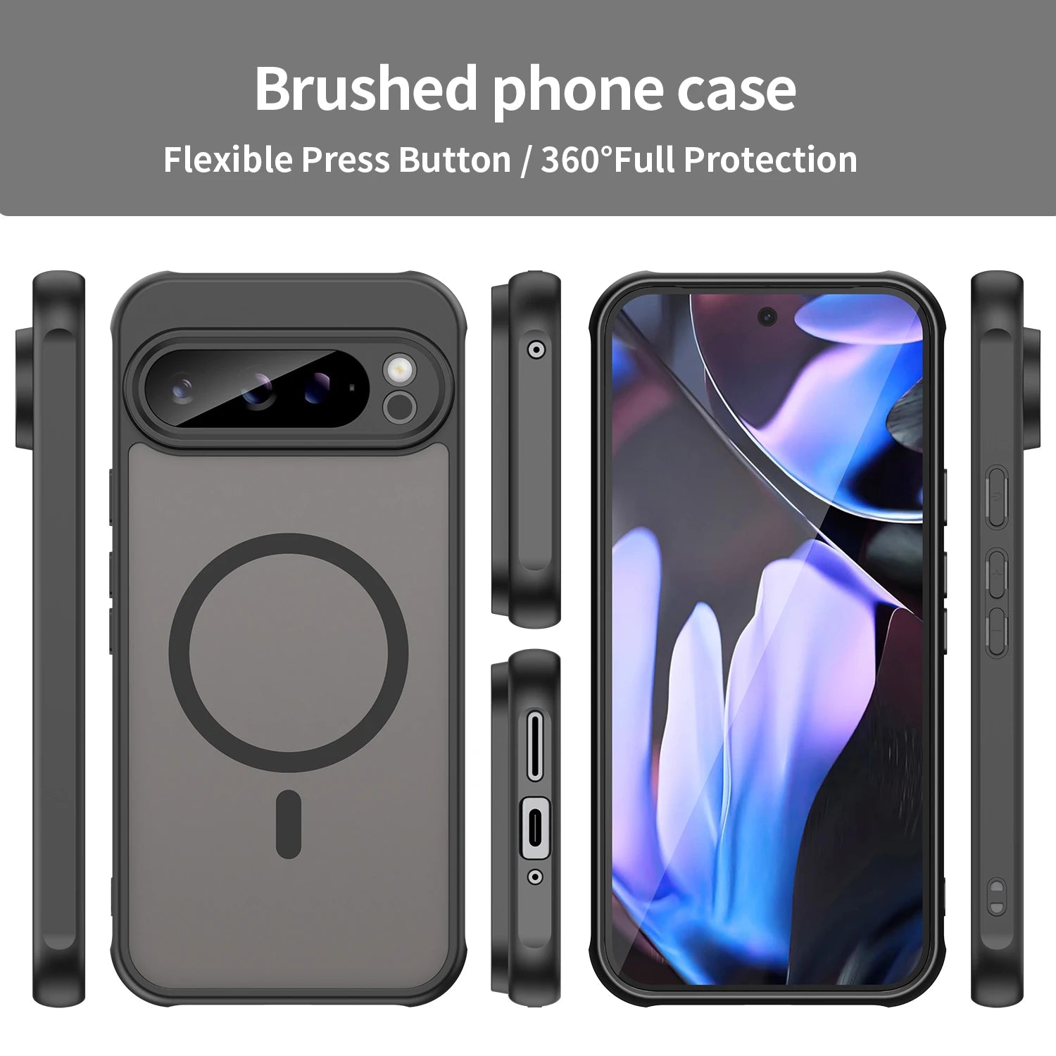 Google Pixel 9 Series Frosted Translucent Magnetic Case