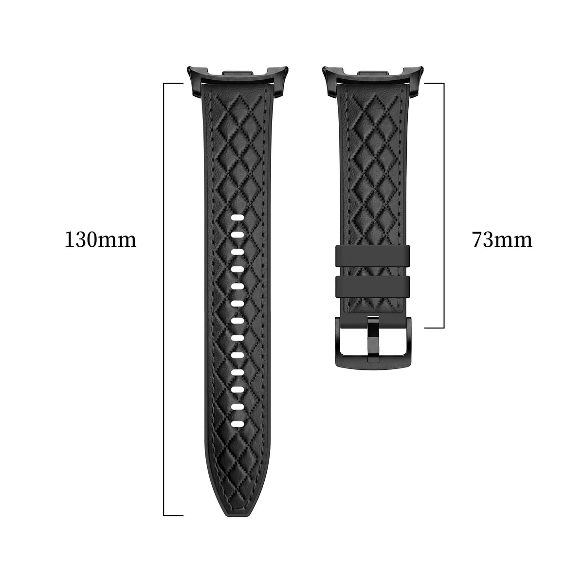Diamond Quilted Pin-and-Buckle Watch Strap with Metal Fastener for Samsung Galaxy Watch 9
