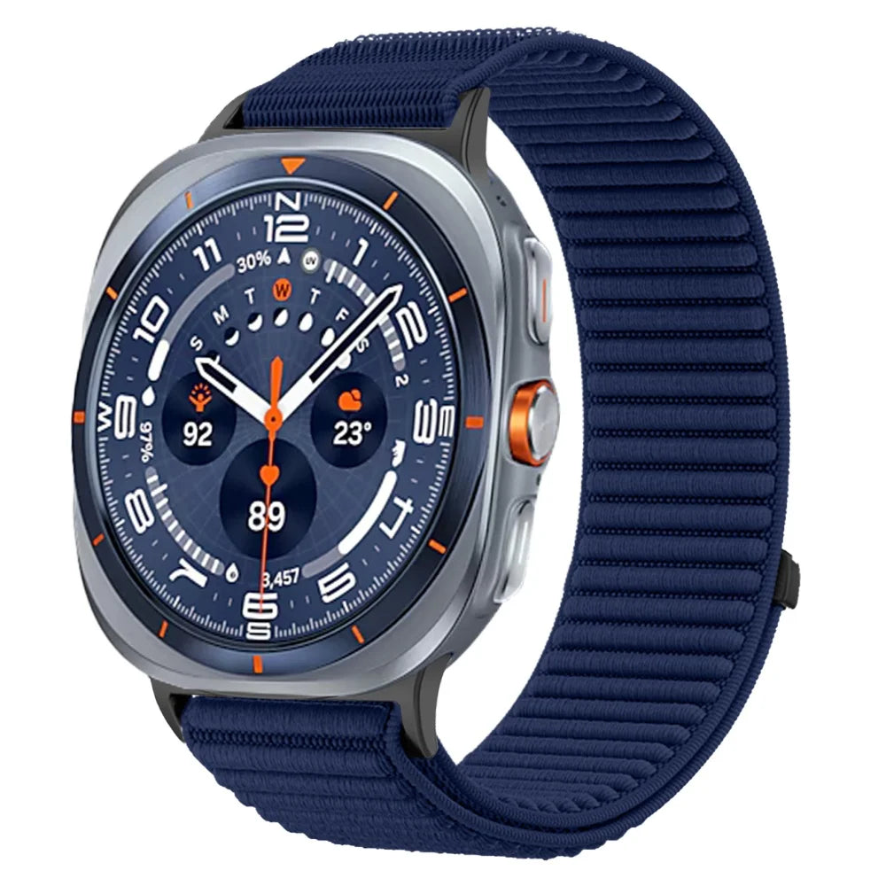 Breathable Nylon Watch Strap with Hook-and-Loop Fastener for Samsung Galaxy Watch Ultra 2