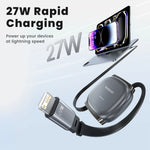 Toocki 27W Retractable USB-C to Lightning Cable