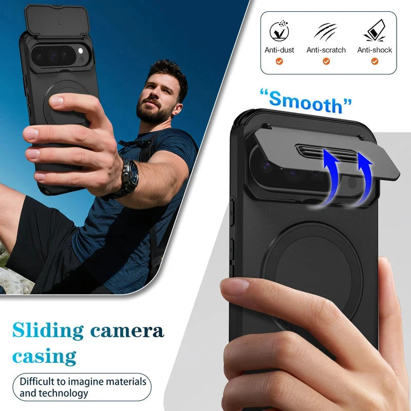 Shockproof Case with Flap-Style Camera Lens Cover for Google Pixel 11 Series