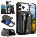 MagSafe Compatible Leather Case with Detachable Zipper Pocket for iPhone 17 Series