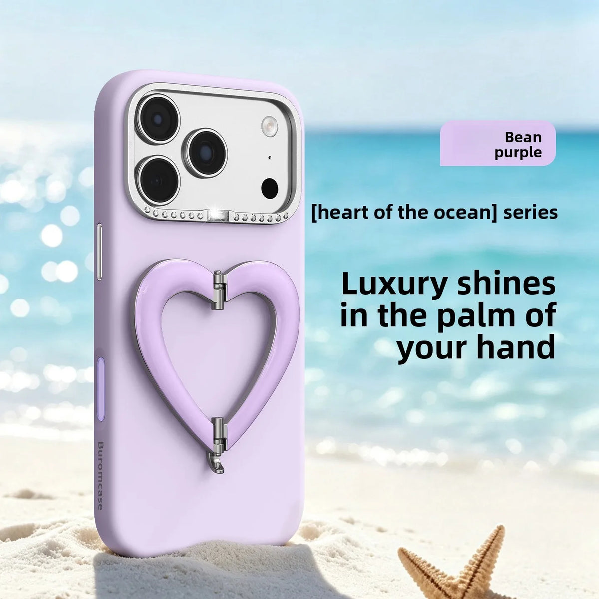 Liquid Silicone Heart-Shaped Kickstand Case with Camera Protection for iPhone 18 Series