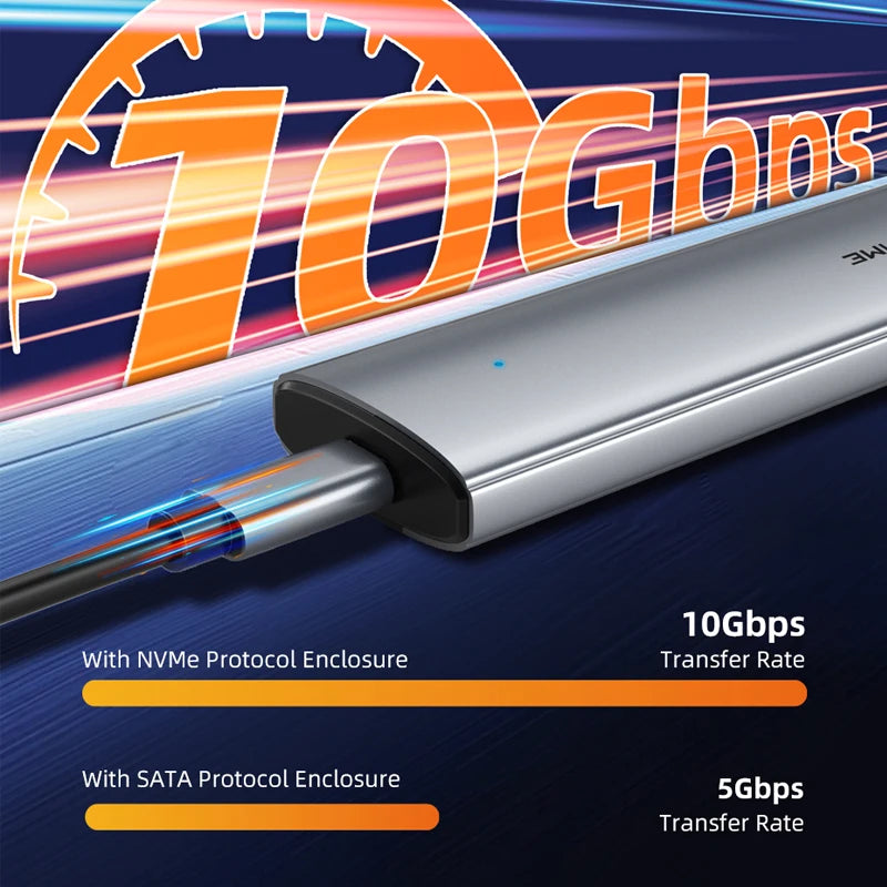 CABLETIME Tool-Free M.2 NVMe SSD Enclosure