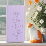 Embossed Cute Cat Flip Wallet Leather Case for iPhone 17 Series