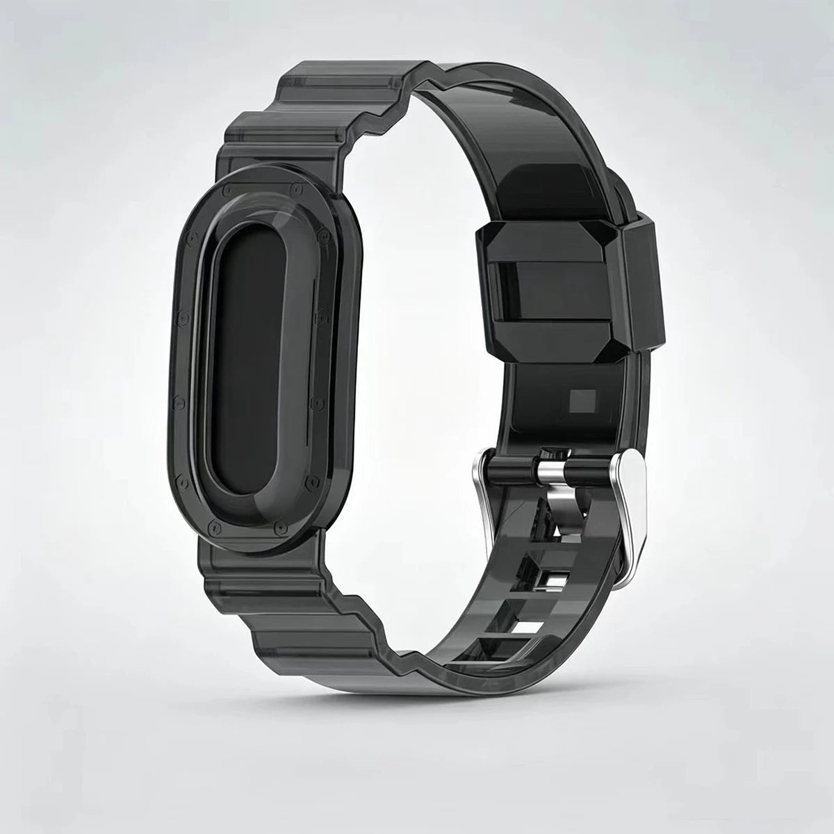 Transparent Protective Case with Adjustable Silicone Band for Google Fitbit Air