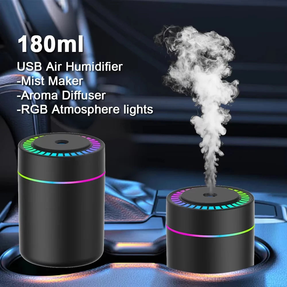 KEBIDUMEI 180ml Aromatherapy Mist Maker USB Car Air Humidifier
