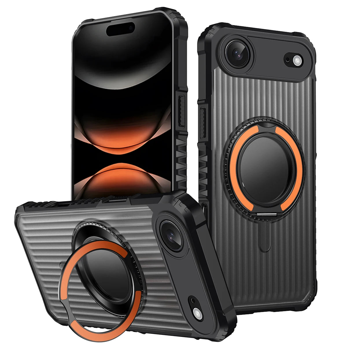 Shockproof Matte Stripe Armor Hard MagSafe Case for iPhone 17 Series