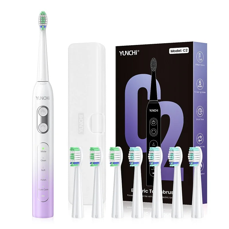 Yunchi C2 Electric Toothbrush for Adults – 90-Day Battery