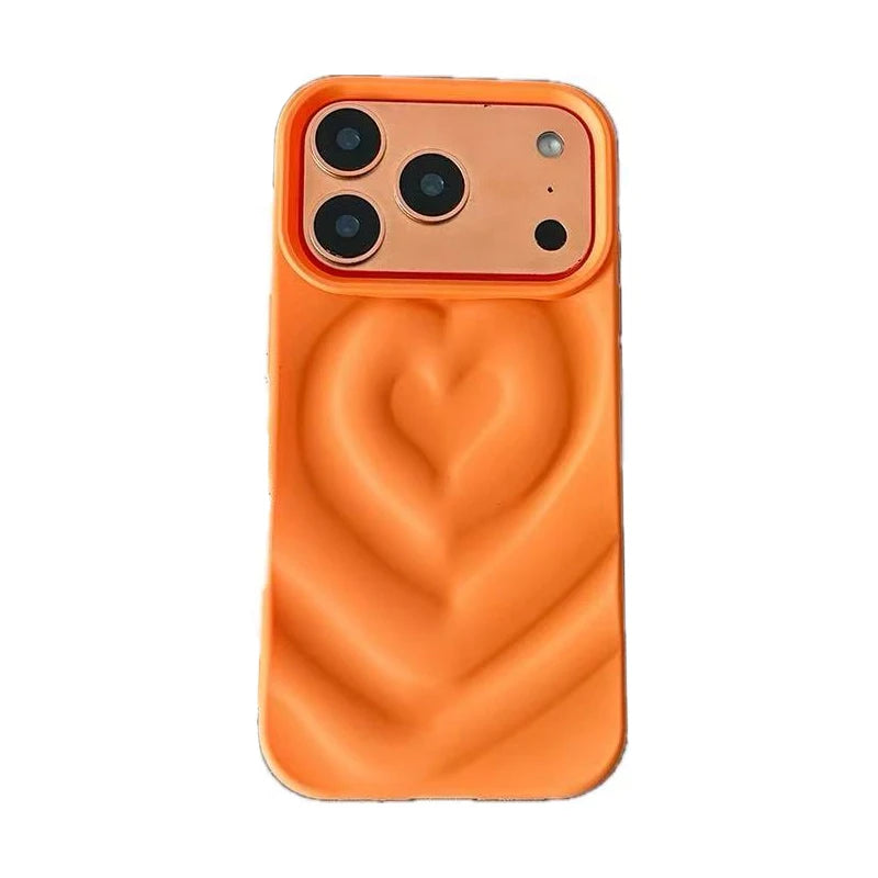 Stylish 3D Heart Pattern Case for iPhone 17 Series