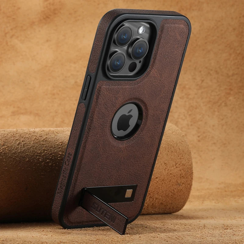 Lichee Pattern PU Leather Kickstand Case for iPhone 14 Series