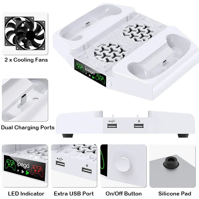 Xbox Series S Multifunction Stand With Cooling Fan and Gamepad Charger
