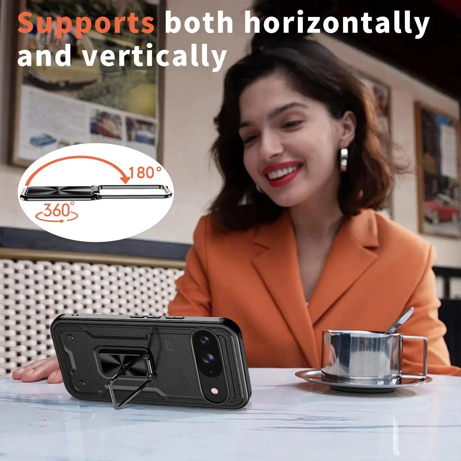 Shockproof Magnetic Case with Car Mount Ring Stand for Google Pixel 9 Series