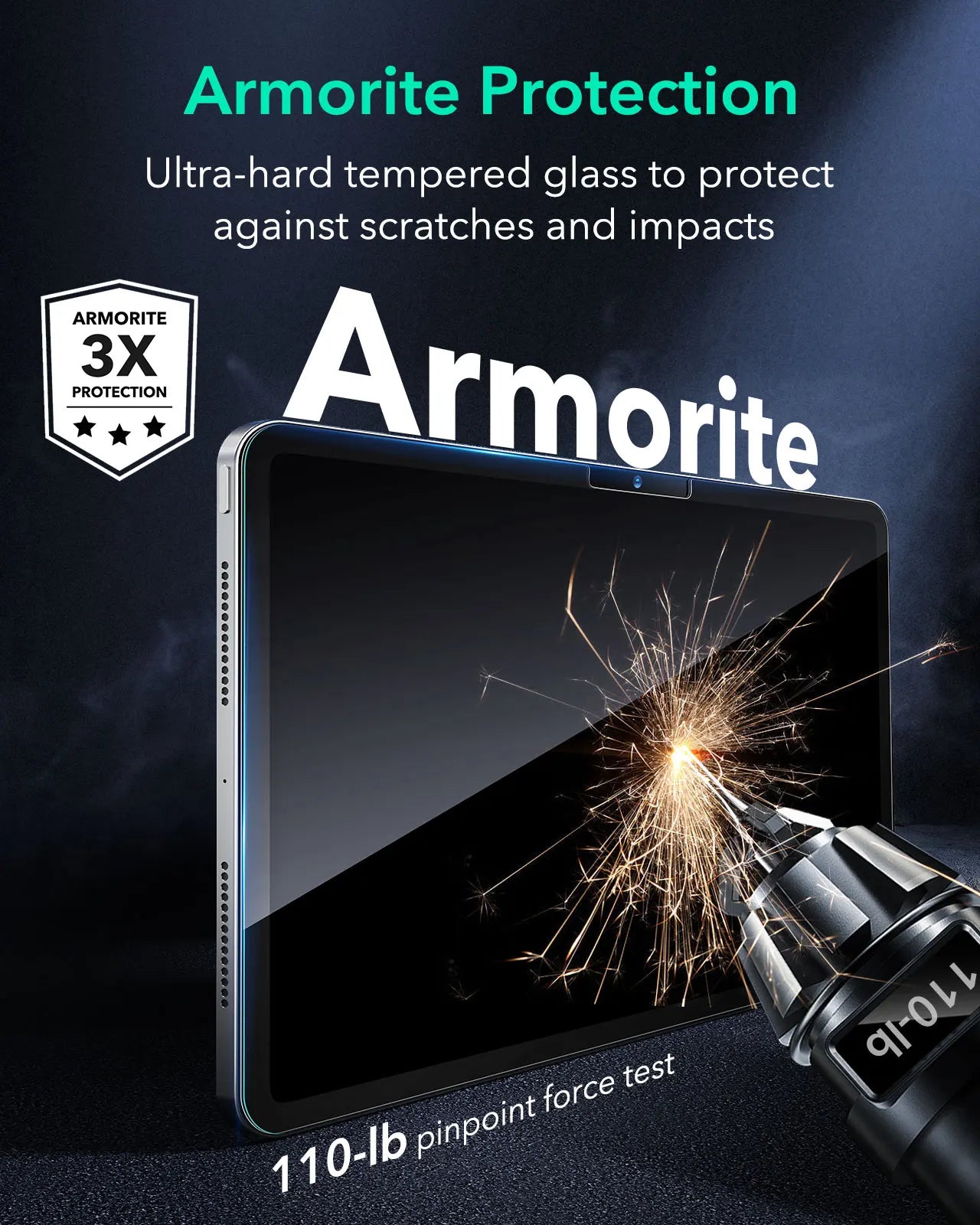 2-Pack Armorite HD Tempered Screen Protector with Application Tray for iPad Pro (2024)