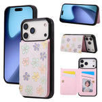 Floral Embossed Leather Wallet Case for iPhone 17 Series