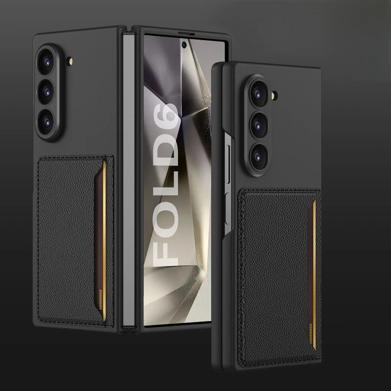 Samsung Galaxy Z Fold 6 Leather Wallet Case with Built In Card Holder