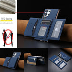 Samsung Galaxy S24 Magnetic Leather Case with Detachable Card Holder