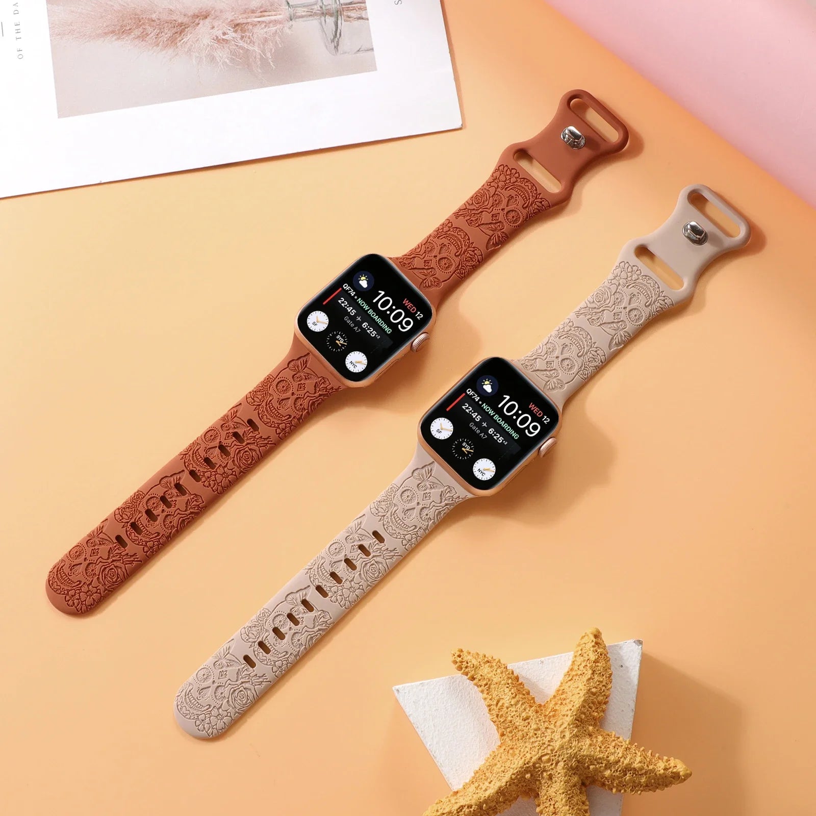 Skull Engraved Silicone Band for Apple Watch