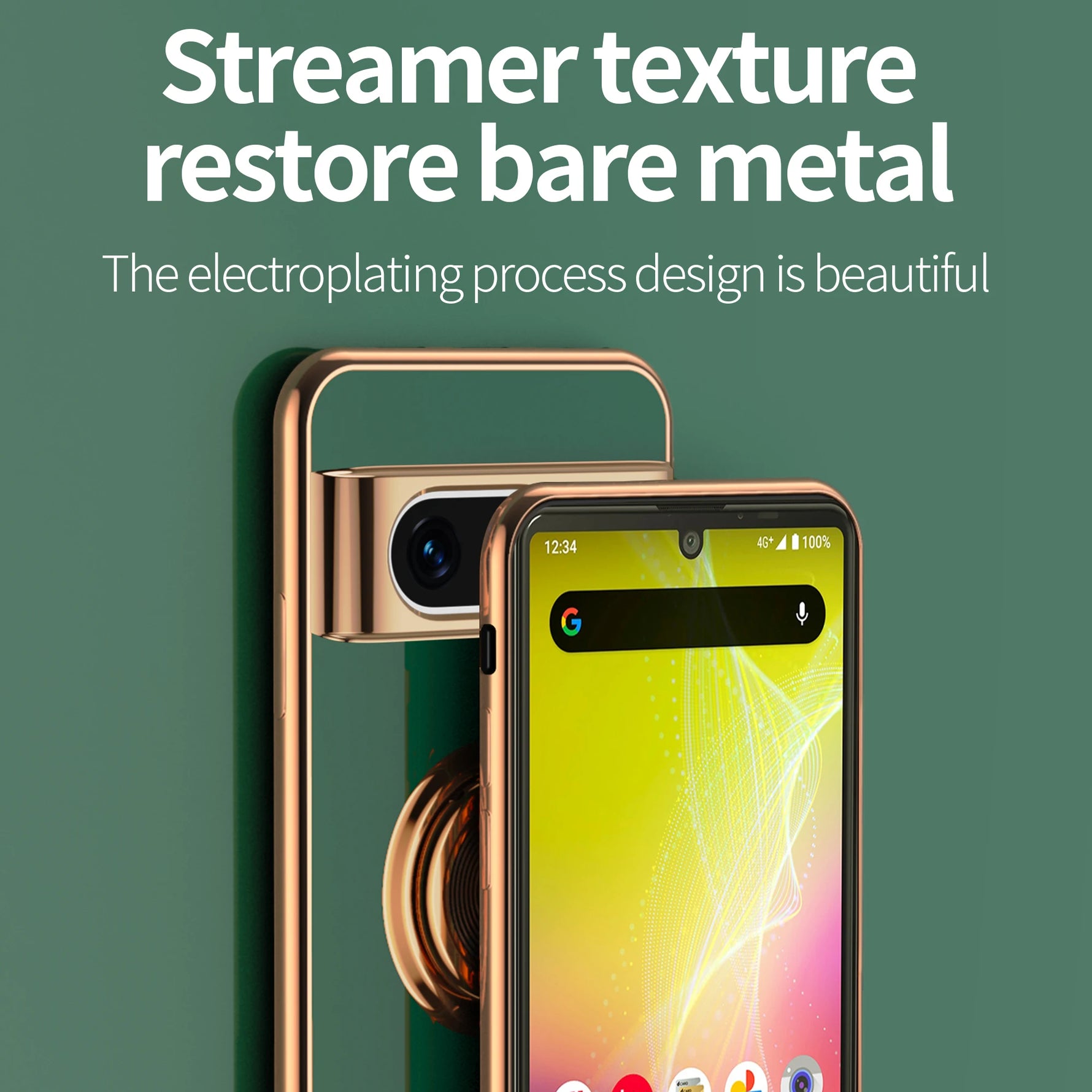 Luxury Flexible Shockproof Case with Plating Ring Holder for Google Pixel 9 Series