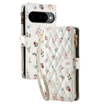 Quilted Floral Crossbody Wallet Case with Shoulder Strap for Google Pixel 10 Series