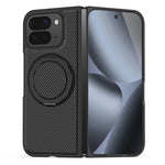 Carbon Fiber Open-Back Case with Rotating Magnetic Ring Stand for Pixel 10 Pro Fold