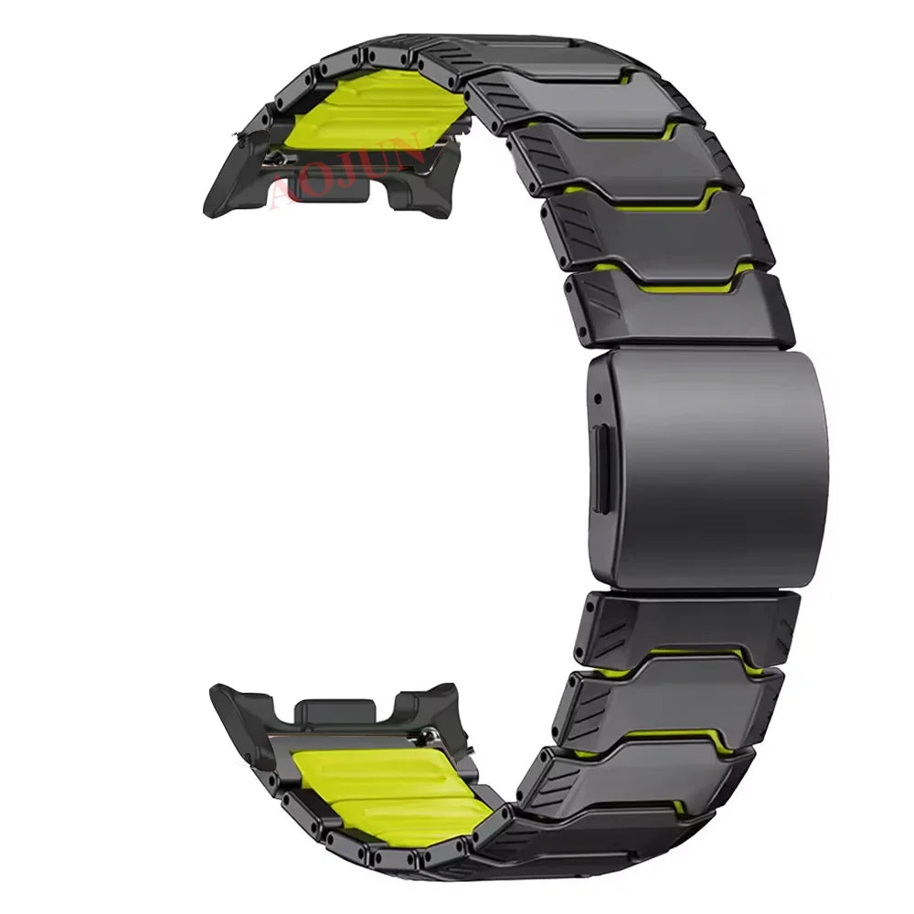 Titanium Link Bracelet Band with Magnetic Light-Up Buckle for Samsung Galaxy Watch Ultra 2
