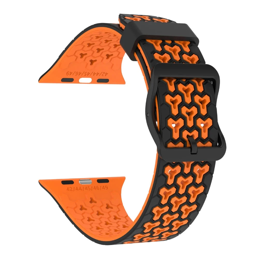 Two-Tone Silicone Band with Pin-and-Tuck Buckle for Apple Watch