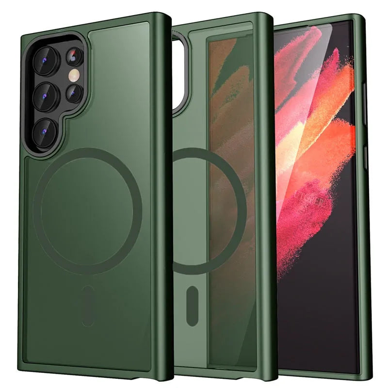 Shockproof Matte Translucent Magnetic Case for Samsung Galaxy S24 Series