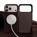 Classic Genuine Cowhide Leather MagSafe Case for iPhone 17 Series
