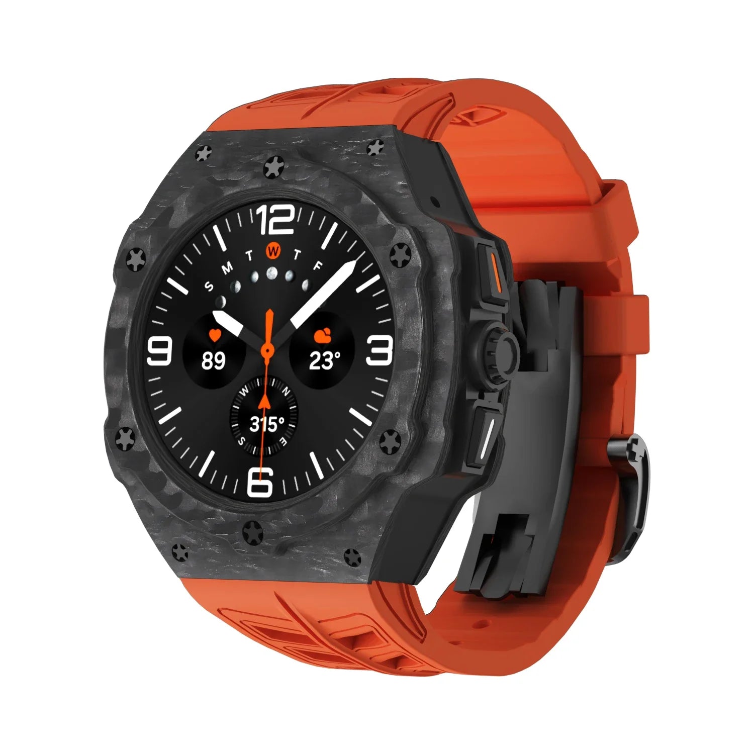 Luxury Carbon Fiber Case & Rubber Strap for Samsung Galaxy Watch Ultra and Samsung Galaxy Watch Ultra (2025)