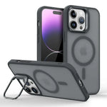 Shockproof Matte MagSafe Case with Metal Lens Stand for iPhone 16 Series