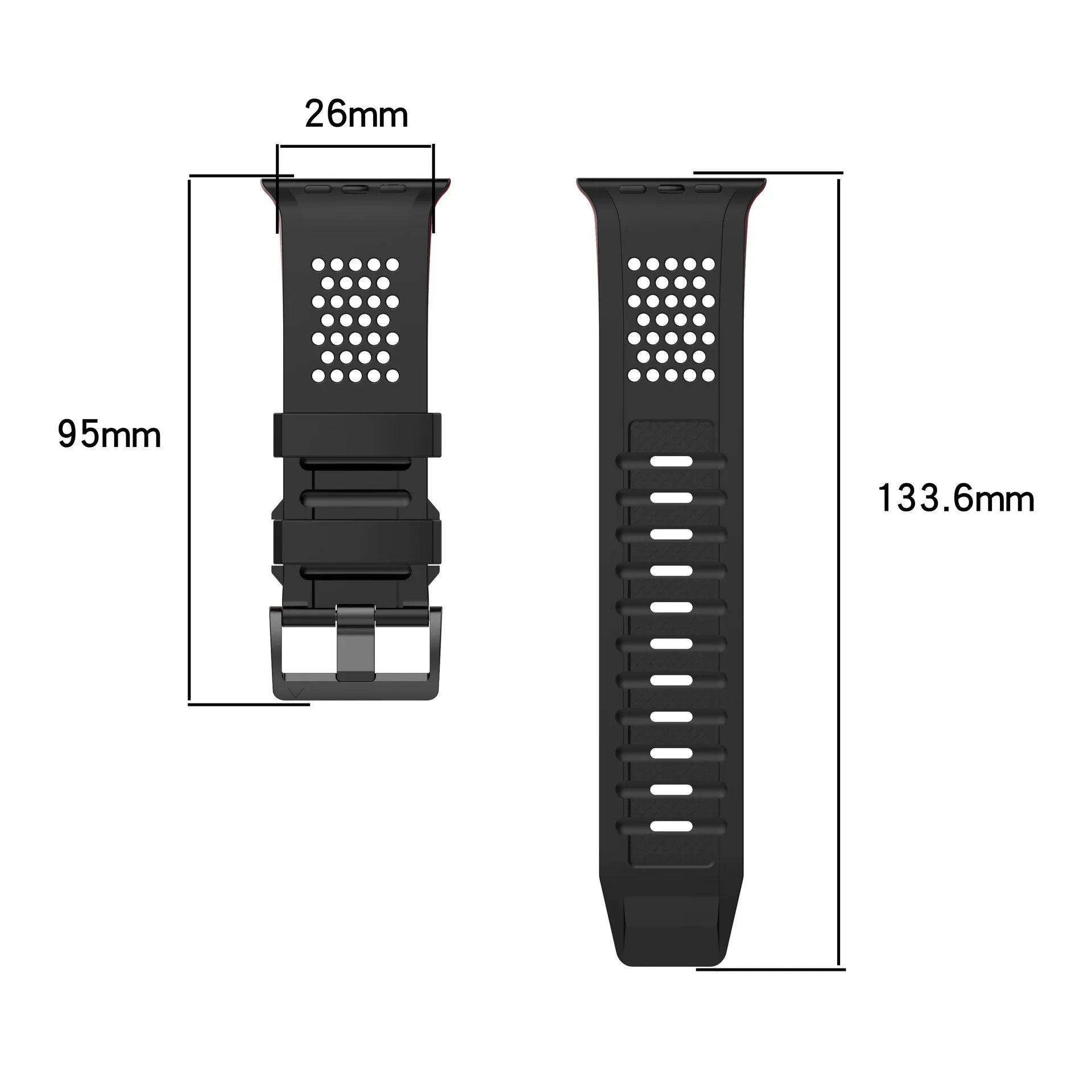 Durable Dual-Color Silicone Sport Band for Apple Watch