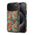 Luxury Flower Pattern Leather MagSafe Case for iPhone 17 Series