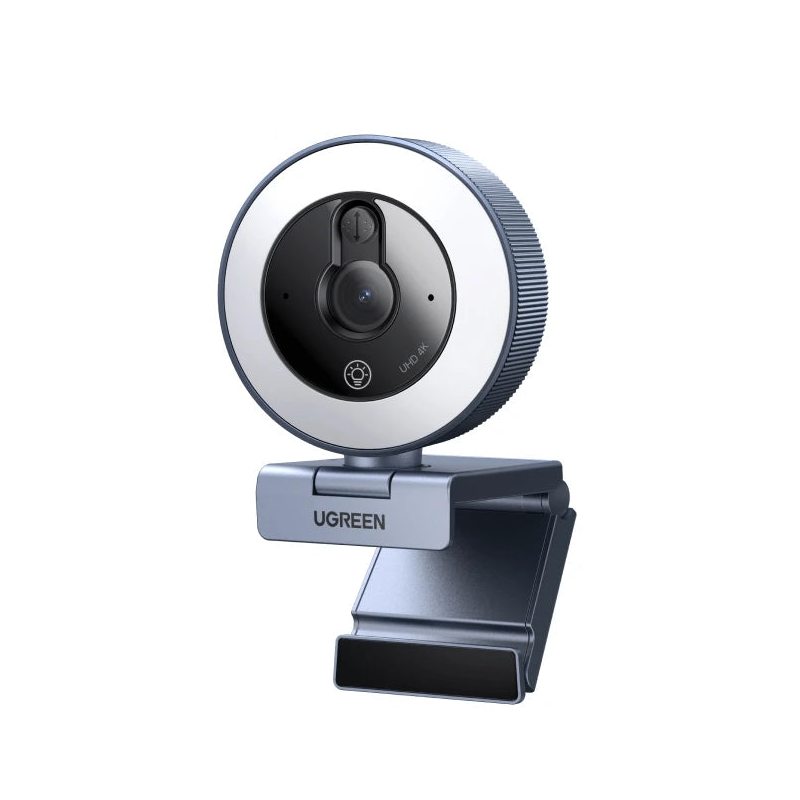 UGREEN 4K Webcam with 6-Level Touch Ring Light and Privacy Cover