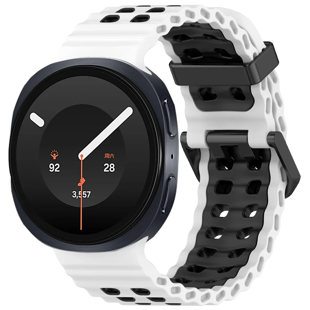Perforated Silicone Watch Strap with Adjustable Fit for Samsung Galaxy Watch 9