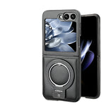 Shockproof Luxury Leather Magnetic Case with Ring Bracket for Samsung Galaxy Z Flip 6