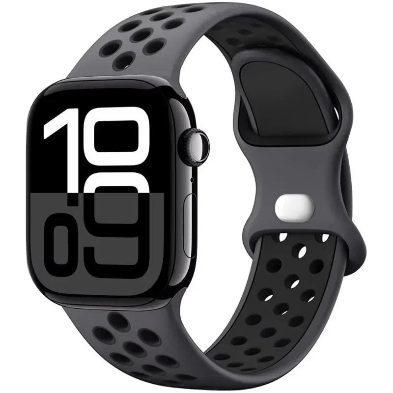 Breathable Silicone Band with Perforated Ventilation for Apple Watch
