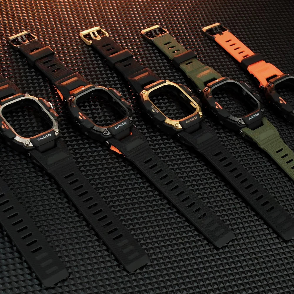 TPU Quick-Release Strap Case with Metal Bumper Protection for Apple Watch Ultra