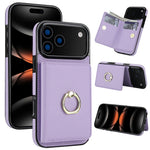 iPhone 17 Series Leather Case with Card Holder and Kickstand