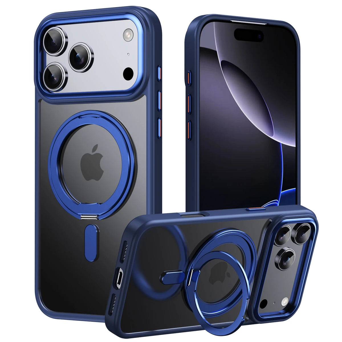 Clear Shockproof & Anti-Scratch MagSafe Case with Built-in Ring Holder for iPhone 17 Series