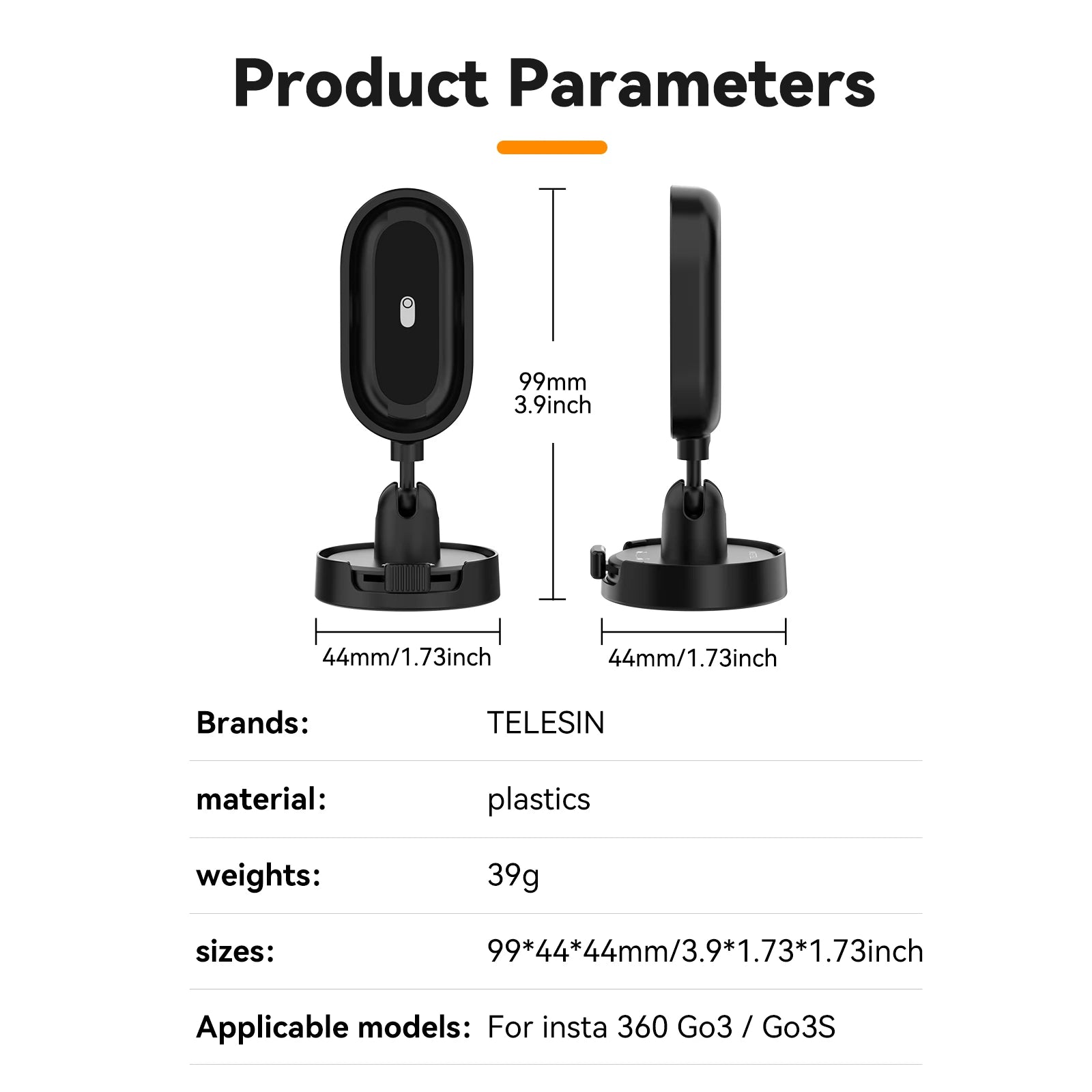 TELESIN Fabric Backpack Mount for Insta360 Go3/Go3s