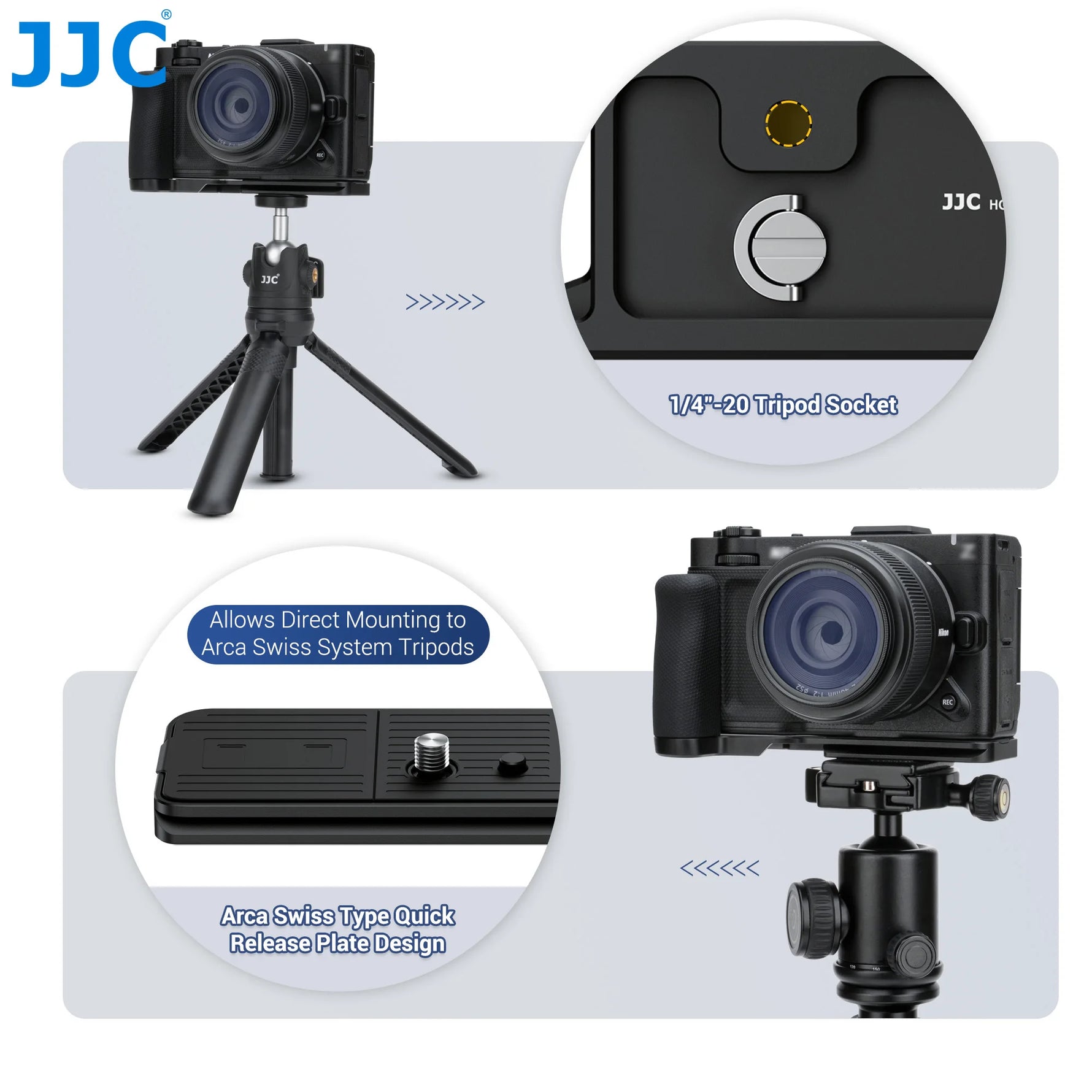 JJC L-Shape Grip Handle with Arca-Swiss Tripod Base for Nikon ZR