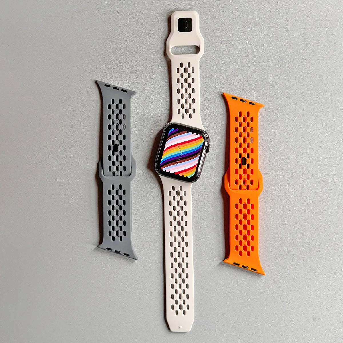 Perforated Silicone Tapered Band with Slot Connector for Apple Watch