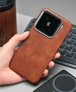 Luxury Business Retro PU Leather Shockproof Magnetic Case for Xiaomi 15 Series