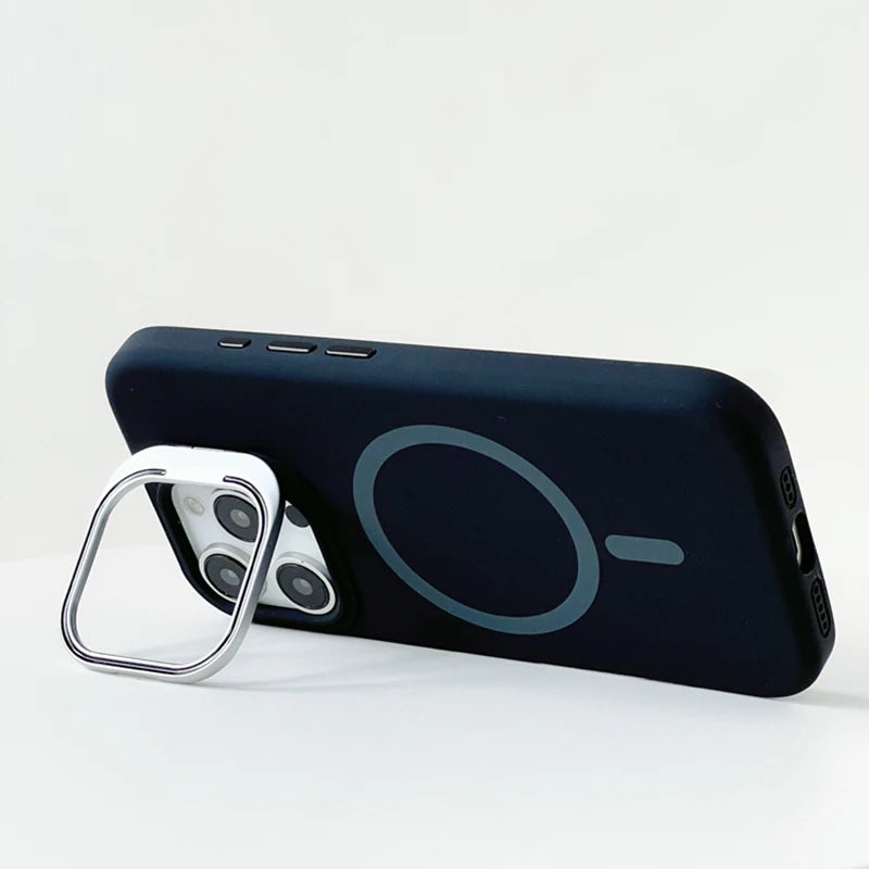 Frosted Liquid Silicone MagSafe Case with Metal Lens Holder for iPhone 16 Pro and iPhone 16 Pro Max